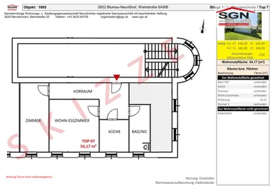 2-Zimmer-Wohnung mieten in Baden – 56,17 m², € 701 – Bild 2 von 2