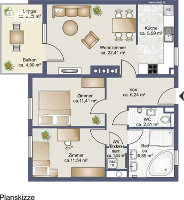 3-Zimmer-Wohnung kaufen in Baden – 70,79 m², € 265.000 – Bild 15 von 15