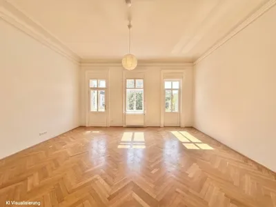 Zwischen Karlsplatz und Belvedere | 104 m² Altbau: hohe Räume, Stuck, Fischgrätparkett | 4. Bezirk – Bild 2