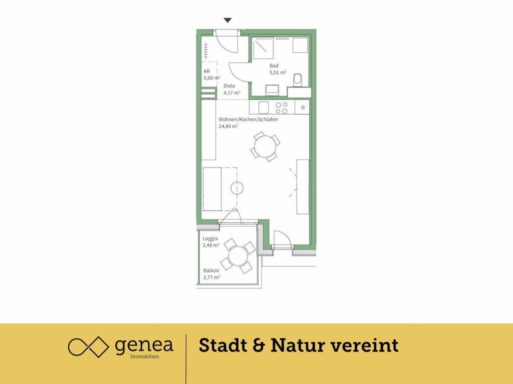 Helle Wohnung im obersten Geschoss mit Blick ins Grüne - Jakomini Verde - Ansicht 2