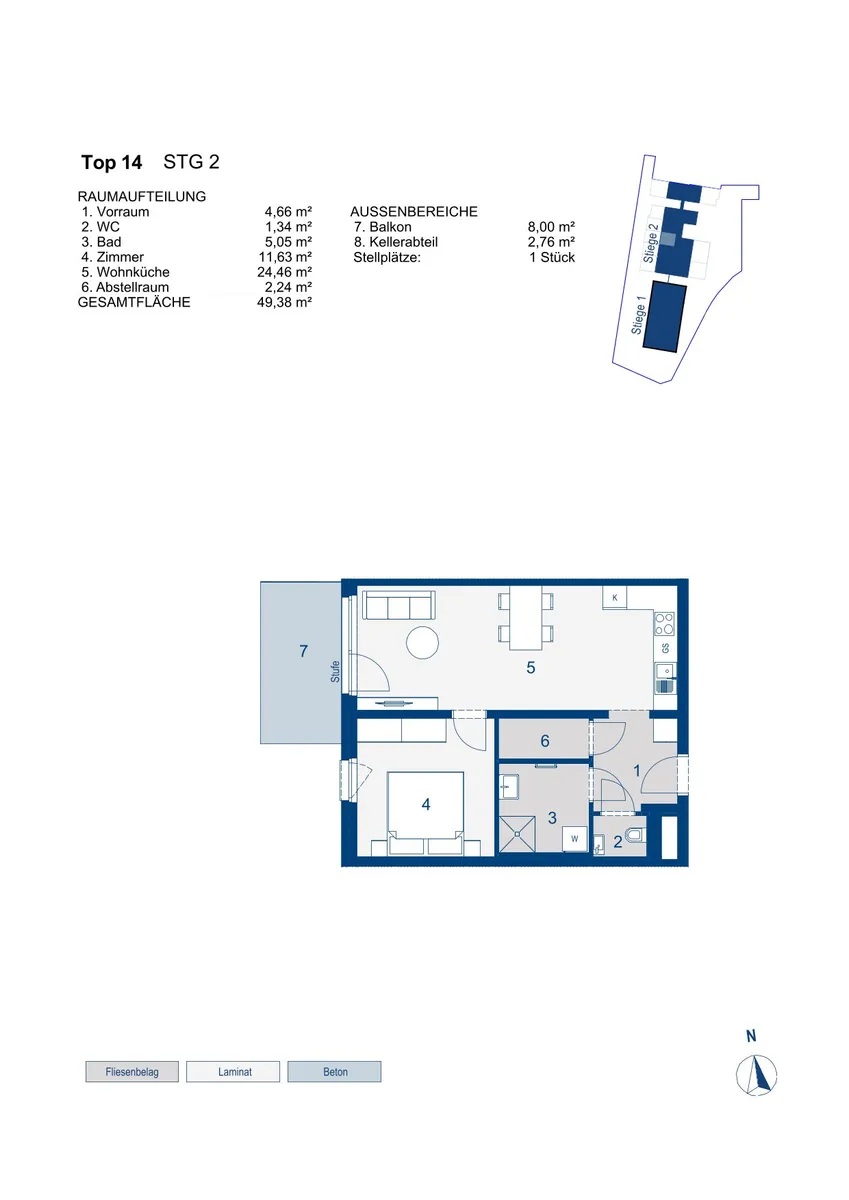 geförderte 2 Zimmer Wohnung mit Kaufoption | Top 2/14 - Ansicht 2