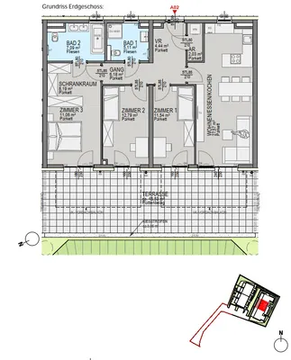 4-Zimmer-Wohnung kaufen in Graz – 96,06 m², € 670.500 – Bild 3 von 5