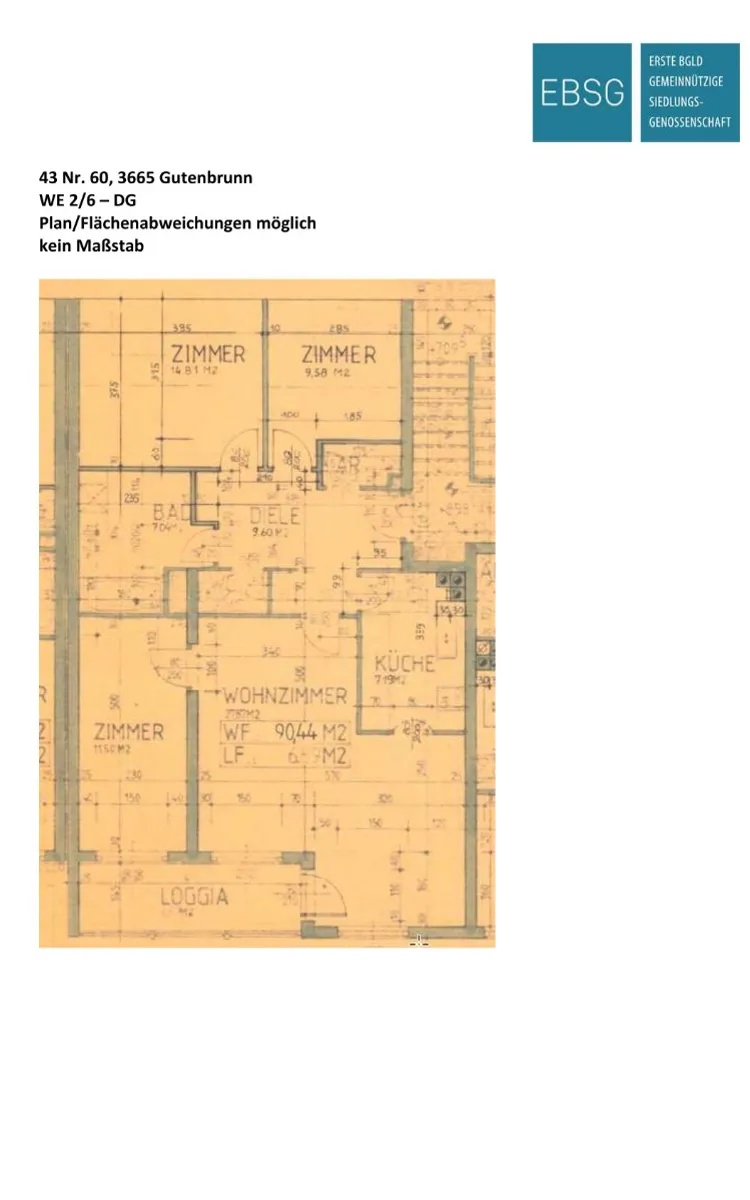 4-Zimmerwohnung im DG mit Loggia - Ansicht 2