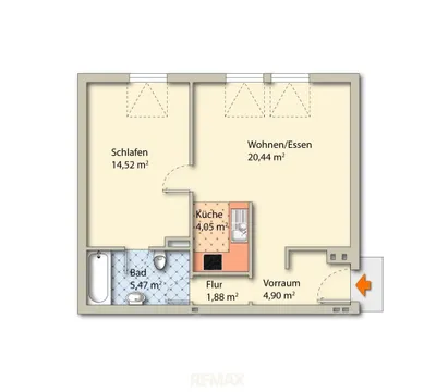 2-Zimmer-Wohnung kaufen in Linz – 49,6 m², € 230.000 – Bild 12 von 12