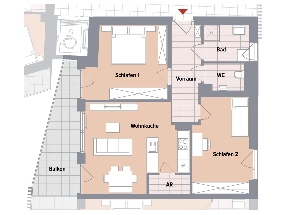 Wohnung – Graz, Katastralgemeinde Algersdorf, Eggenberg - Ansicht 3