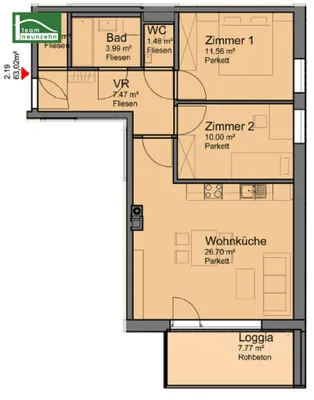 3-Zimmer-Wohnung mieten in Wiener Neustadt – 62,95 m², € 1.065 – Bild 18 von 18