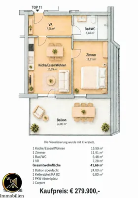 2-Zimmer-Wohnung kaufen in Völkermarkt – 48 m², € 279.900 – Bild 4 von 18
