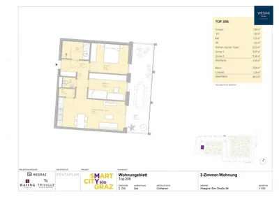3-Zimmer-Wohnung mieten in Graz – 62 m², € 1.030 – Bild 13 von 13