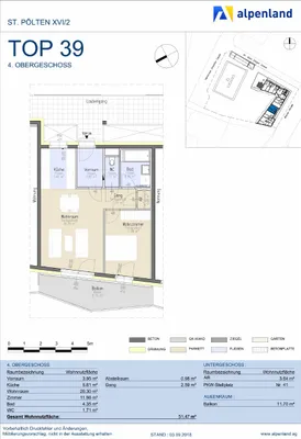 2-Zimmer-Wohnung mieten in Sankt Pölten – 51,47 m², € 659 – Bild 7 von 7