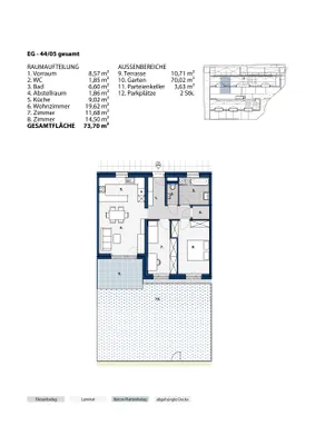 3-Zimmer-Wohnung mieten in Melk – 73,7 m², € 872 – Bild 2 von 2