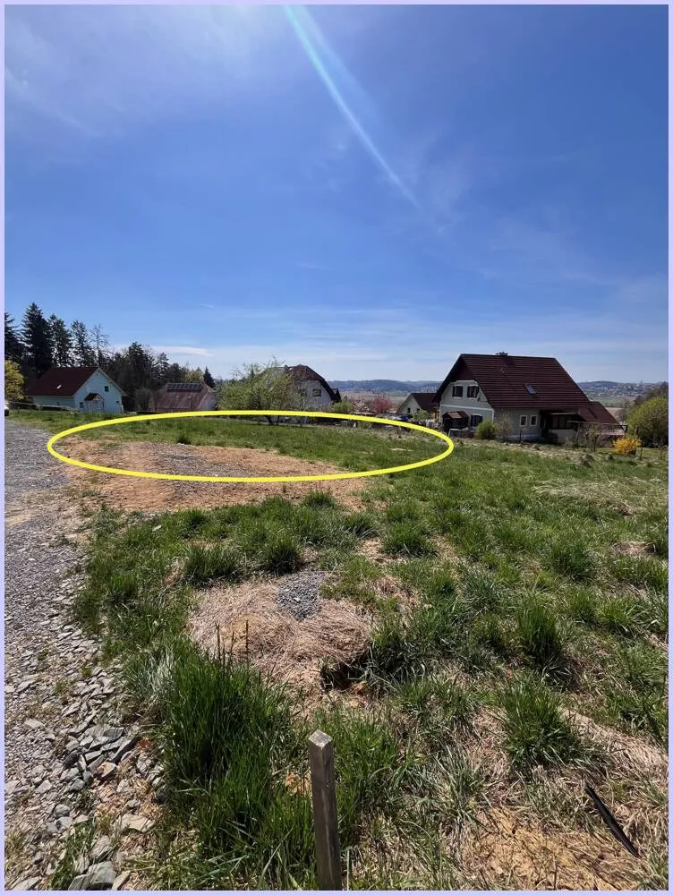 Wunderschöner sonniger Baugrund zw. Gleisdorf u. Feldbach. 920m², WR 0,2-0,4, Zufahrt, Anschlüsse. - Ansicht 3