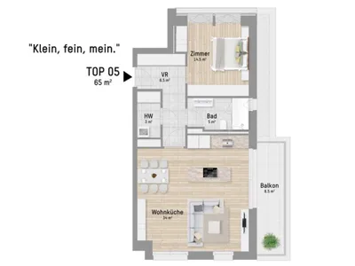 2-Zimmer-Wohnung kaufen in Wien – 65,02 m², € 449.900 – Bild 13 von 13