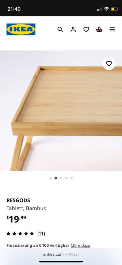 Ikea RESGODS Tablett, Bambus,  5,- (6060 Hall in Tirol) - willhaben