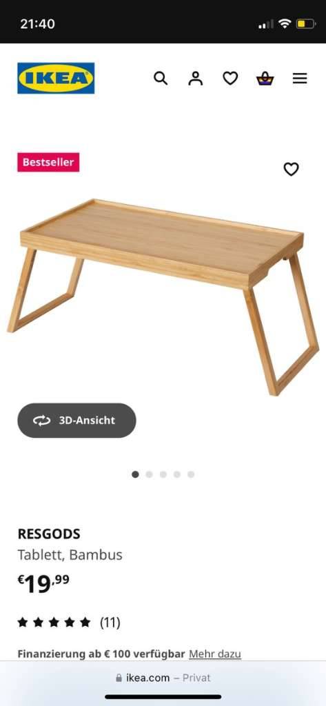 Ikea RESGODS Tablett, Bambus,  5,- (6060 Hall in Tirol) - willhaben