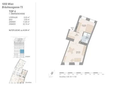 2-Zimmer-Wohnung kaufen in Wien – 43,9 m², € 285.350 – Bild 6 von 6