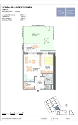 2-Zimmer-Wohnung mieten in Neunkirchen – 53,36 m², € 590 – Bild 2 von 2