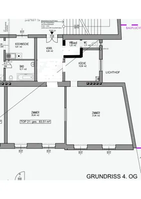 2-Zimmer-Wohnung mieten in Wien – 83,51 m², € 1.490 – Bild 6 von 6