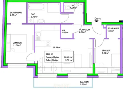 3-Zimmer-Wohnung kaufen in Wien – 66,49 m², € 374.400 – Bild 20 von 20