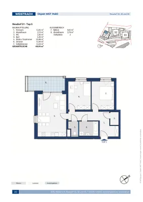 3-Zimmer-Wohnung mieten in Amstetten – 71,65 m², € 657 – Bild 2 von 6