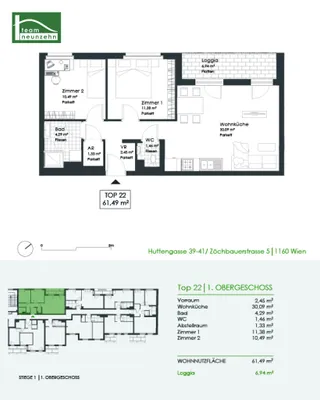3-Zimmer-Wohnung mieten in Wien – 61,49 m², € 1.309 – Bild 16 von 16
