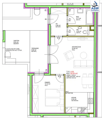 2-Zimmer-Gewerbeimmobilie kaufen in Wien – 55,22 m², € 215.000 – Bild 5 von 6