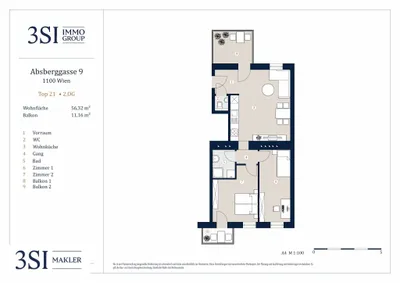 3-Zimmer-Wohnung kaufen in Wien – 54,69 m², € 325.000 – Bild 7 von 7