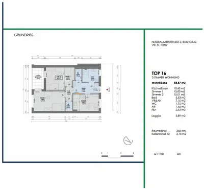 3-Zimmer-Wohnung mieten in Graz – 59 m², € 737 – Bild 2 von 17