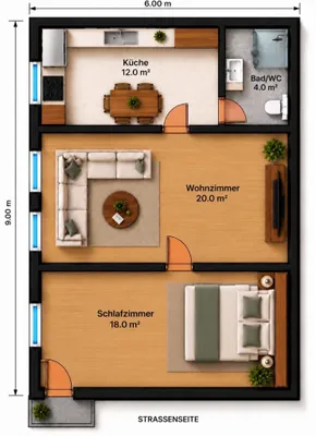 2-Zimmer-Wohnung mieten in Mödling – 54 m², € 600 – Bild 2 von 2