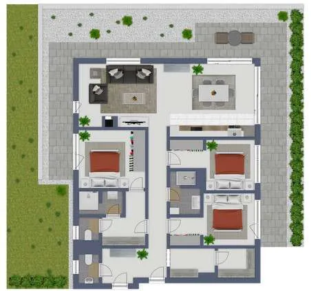Neubauwohnung mit Garten am Skigebiet - schöner Wohnen in toller Lage in St. Ulrich a. Pillersee T2 - Ansicht 2