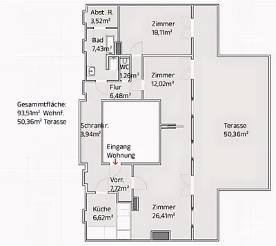 3-Zimmer-Wohnung mieten in Wien – 93 m², € 1.998 – Bild 10 von 11