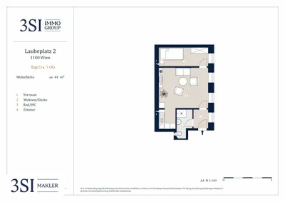 2-Zimmer-Wohnung kaufen in Wien – 44 m², € 249.000 – Bild 9 von 9