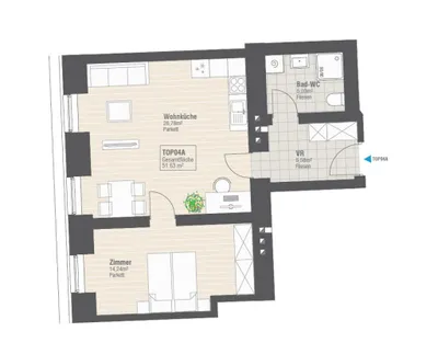 2-Zimmer-Wohnung mieten in Krems an der Donau – 51,63 m², € 777 – Bild 7 von 7