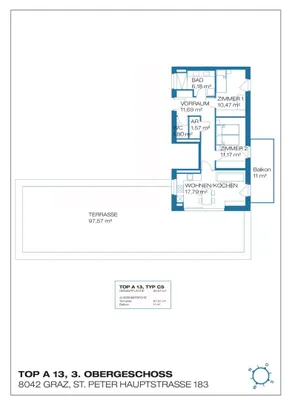 3-Zimmer-Wohnung mieten in Graz – 61,44 m², € 1.133 – Bild 17 von 17