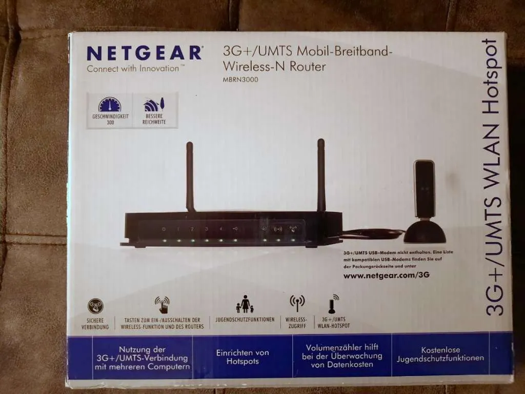 Umts Router Netgear 3G+ / UMTS Mobil-Breitband-Wireless-N Router MBRN3000, € 5 ...
