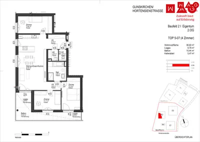 4-Zimmer-Wohnung kaufen in Wels-Land – 90,6 m², € 407.500 – Bild 5 von 6