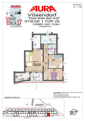 3-Zimmer-Wohnung mieten in Mödling – 77,96 m², € 1.109 – Bild 5 von 9