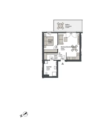 2-Zimmer-Wohnung kaufen in Villach – 51,48 m², € 203.900 – Bild 2 von 4