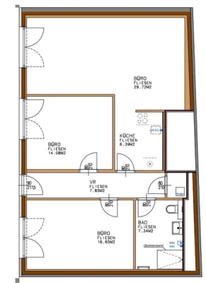 3-Zimmer-Gewerbeimmobilie mieten in Wien – 83,5 m², € 1.365 – Bild 11 von 11