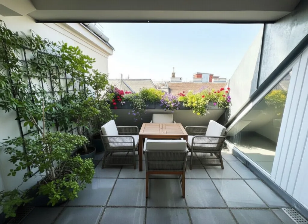 UNBEFRISTET - TOP LAGE: Moderne, ruhige und klimatisierte Dachgeschoss-Wohnung mit Terrasse / TOP LOCATION: Modern, quiet and air-conditioned apartment with terrace - Ansicht 2