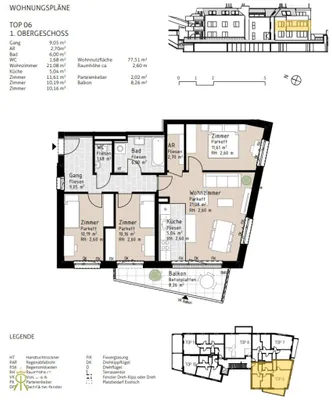 4-Zimmer-Wohnung mieten in Baden – 77,51 m², € 1.362 – Bild 13 von 15
