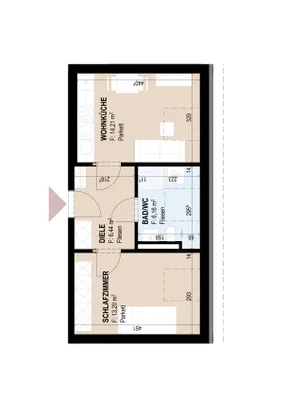 2-Zimmer-Wohnung mieten in Graz – 40,01 m², € 461