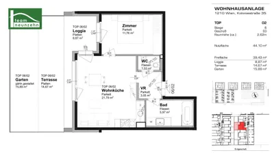 2-Zimmer-Wohnung mieten in Wien – 44,1 m², € 990 – Bild 21 von 21