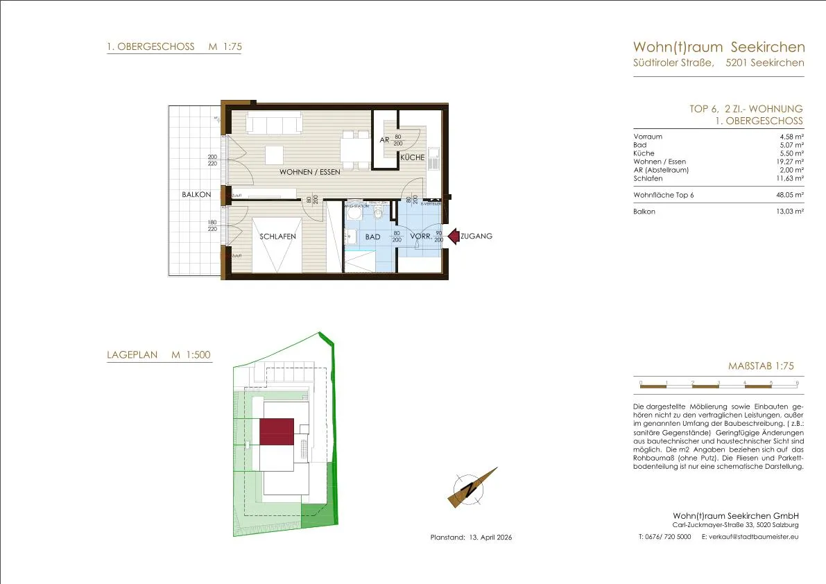 2-Zimmer-Wohnung: Wohn(t)raum Seekirchen - Stilvolles Neubauprojekt - TOP 6 - Finanzierbar mit der neuen Wohnbauförderung - Ansicht 2