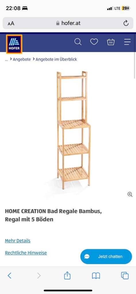 HOFER Bambus regal,  10,- (1090 Wien) - willhaben