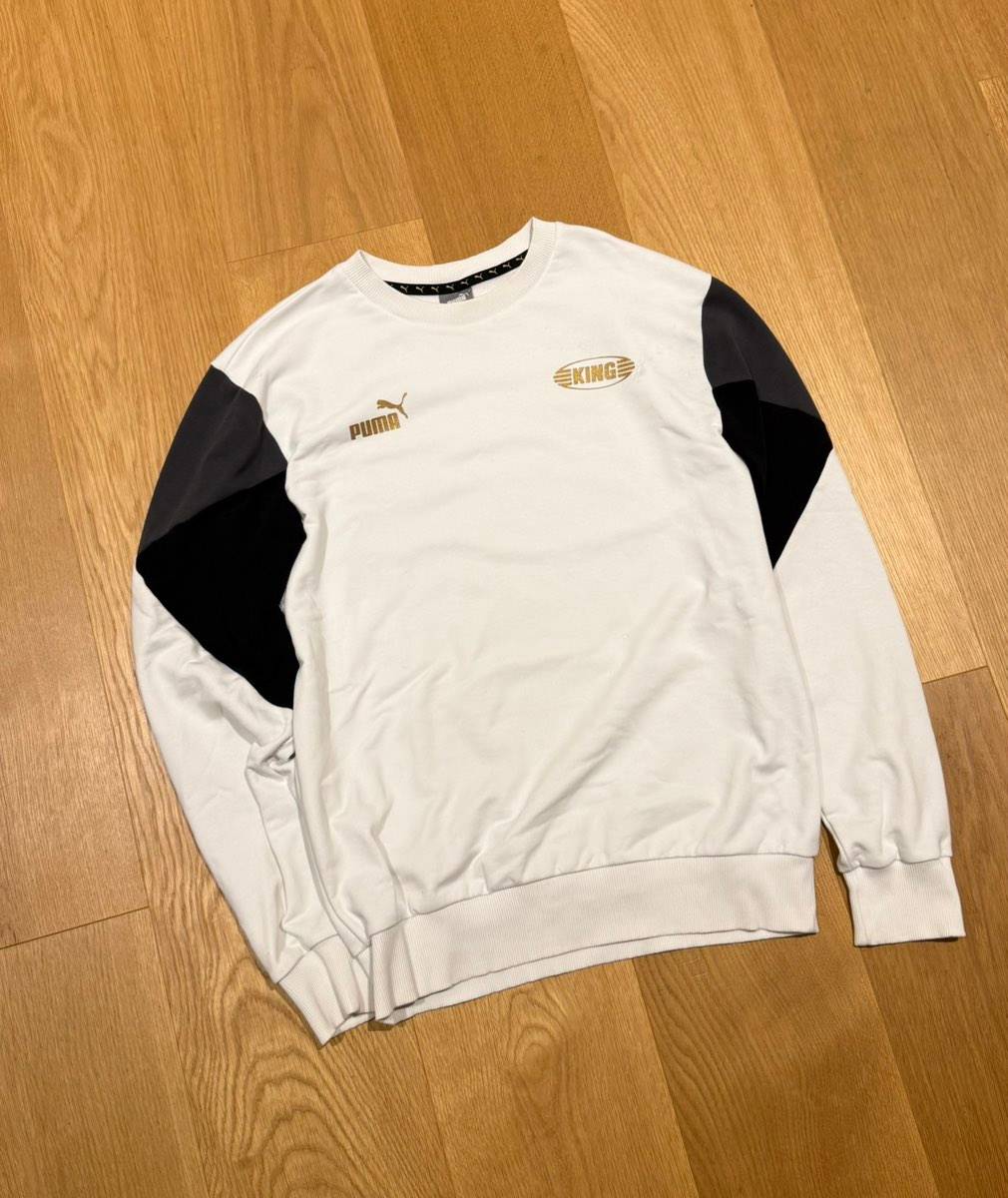 Puma King Crewneck Sweater Weiß Gold Y2K Style Gr. M