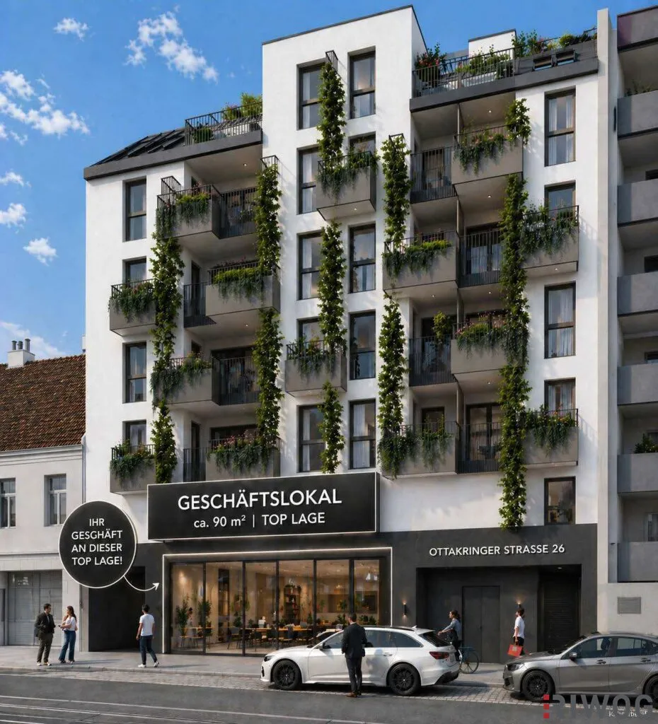 Flexibel nutzbare Geschäftsfläche in frequentierter Lage auf der Ottakringer Straße Nähe U6-Station Alser Straße | Erstbezug| Inkl. einem Garagenstellplatz | Fernwärme | Nachhaltiges Bauprojekt - Ansicht 2
