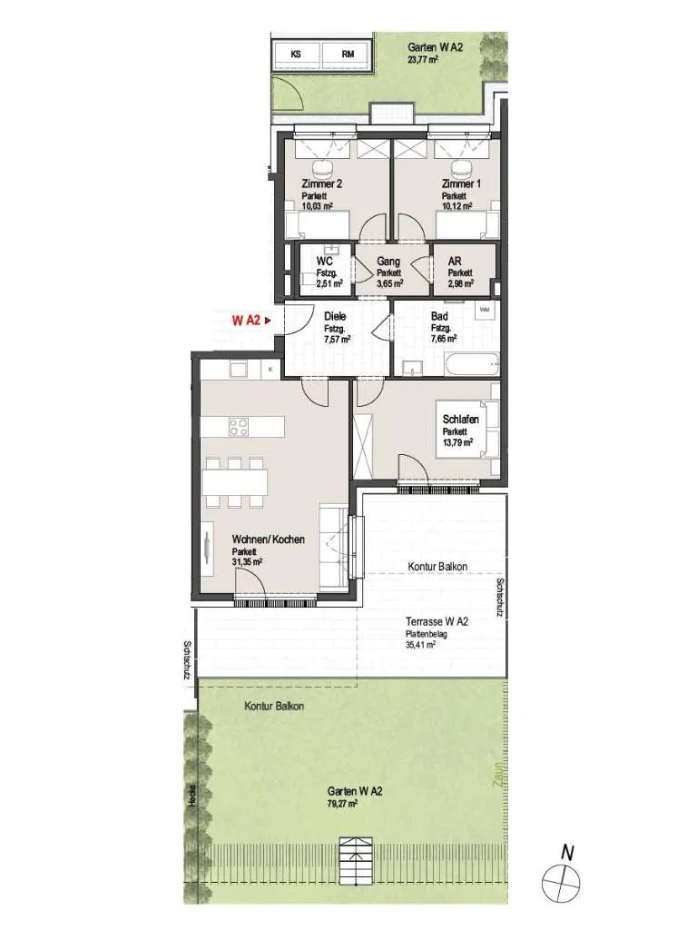 Am Bachangerl A2: 4-Zimmer Gartenwohnung in sonniger Wohnlage - Widok 2