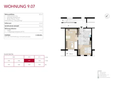 2-Zimmer-Wohnung kaufen in Graz – 55 m², € 238.445 – Bild 2 von 10