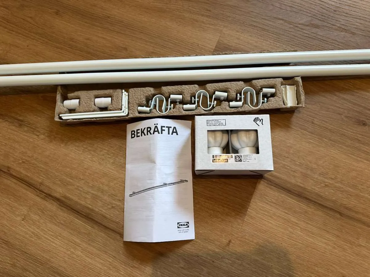 IKEA BEKRÄFTA Gardinenstangen-Set doppelt weiß, € 15,- (4232 Hagenberg im Mühlkreis)