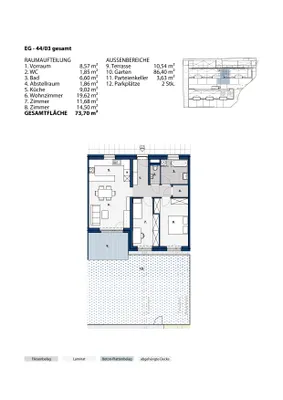 3-Zimmer-Wohnung mieten in Melk – 73,53 m², € 885 – Bild 2 von 2